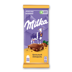 Молочный шоколад Милка, цельный миндаль - заказать шоколад Симферополь