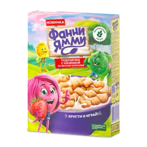 Подушечки Фанни Ямми с клубничной начинкой, 220г - заказать сухие завтраки Севастополь