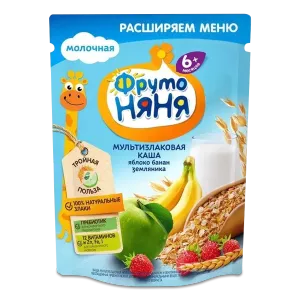 ФРУТОНЯНЯ Каша 200г мультизлаковая яблоко-банан-земляника - заказать каши Севастополь