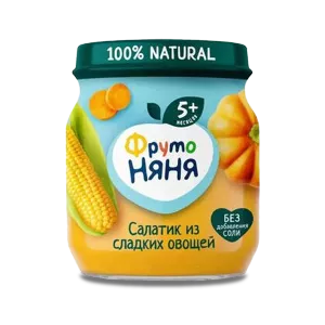 ФРУТОНЯНЯ Пюре 110г салат из сладких овощей кукуруза-тыква-морковь - заказать пюре Севастополь