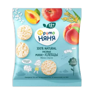 ФРУТОНЯНЯ Мини-хлебцы рисовые с яблоком и персиком30г - заказать хлебцы Симферополь