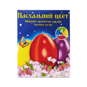 Пасхальный цвет краситель для яиц (4 цвета + наклейки) - заказать украшения Симферополь