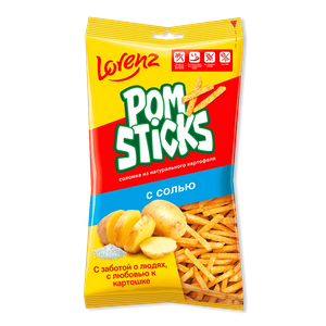 Чипсы картофельные POMSTICKS Lorenz соломкой с солью, 38г - заказать  Симферополь
