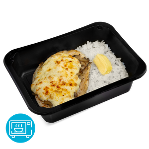 Куриное филе с грибами и сыром с рисом, 250г - заказать вторые блюда Евпатория
