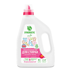 Биоразлагаемый концентрированный гель для стирки SYNERGETIC COLOR 1,5л - заказать для белья Симферополь
