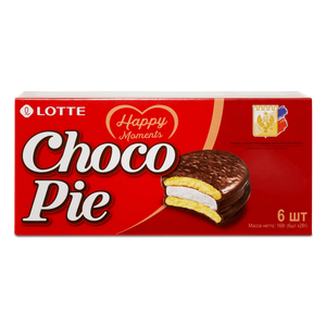 Печенье LOTTE Choco Pie бисквитное в шоколадной глазури, 168г - заказать печенье Севастополь