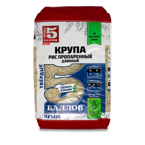 5 БАЛЛОВ Крупа Рис ПРОПАРЕННЫЙ дл. 0.8кг - заказать крупы Симферополь