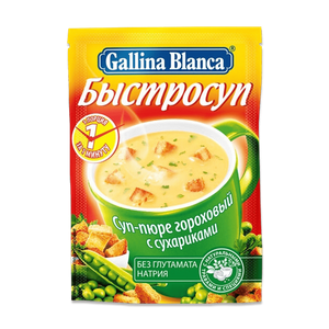 Gallina Blanca Быстросуп Суп-пюре гороховый с сухариками 17г - заказать продукты быстрого приготовления Симферополь