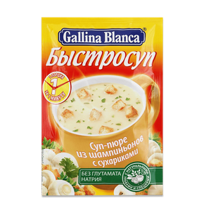 Gallina Blanca Быстросуп Суп-пюре из шампиньонов с сухариками 17г - заказать продукты быстрого приготовления Симферополь