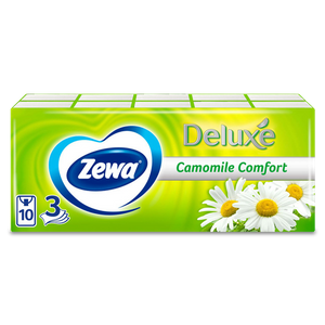 Zewa Deluxe носовые платочки 10 шт 3 слоя, ромашка - заказать бумажная продукция Симферополь
