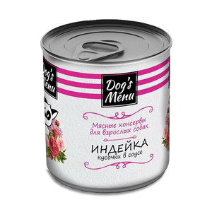 Dog`s Menu корм для собак 750 г с индейкой кусочки в соусе - заказать для собак Симферополь