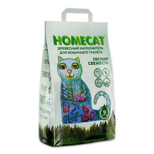 HOMECAT гигиенический наполнитель для кошачьего туалета 3 кг Лесная свежесть 9 л древесный мелкие гран - заказать наполнители Симферополь