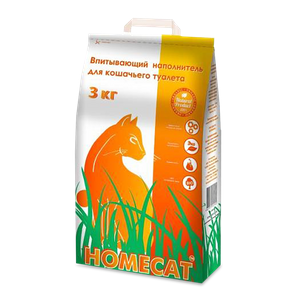 HOMECAT гигиенический наполнитель для кошачьего туалета 3 кг впитывающий 1х4 - заказать наполнители Симферополь