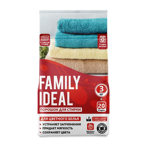 Family Ideal порошок д/стирки (авт) 3 кг color - заказать для белья Симферополь