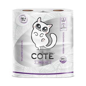 Cote туалетная бумага 4 шт 3 слоя, Herbs of Provence - заказать бумажная продукция Симферополь