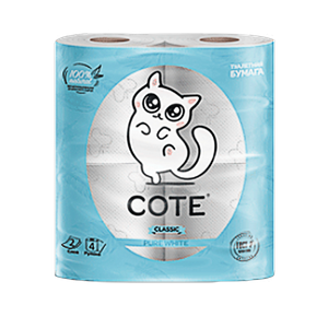 Cote туалетная бумага 4 шт 2 слоя, Pure White - заказать бумажная продукция Симферополь