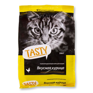 Tasty корм для взрослых кошек 350 г сухой с курицей, пп - заказать для кошек Симферополь