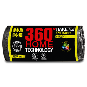 360 Home Technology пакеты для мусора 35 л 30 шт черные - заказать для кухни Симферополь