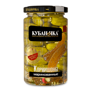 Огурчики корнишоны маринованные "Кубаночка" с/б 360г - заказать консервы Симферополь